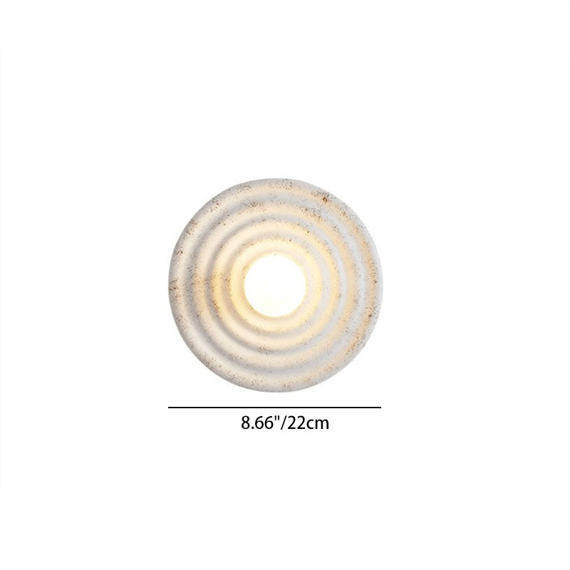 Contemporary Nordic Round Corrugated Resin Glass 1-light Wall Sconce Lamp For Bedroom