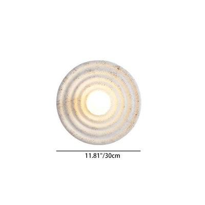Contemporary Nordic Round Corrugated Resin Glass 1-light Wall Sconce Lamp For Bedroom