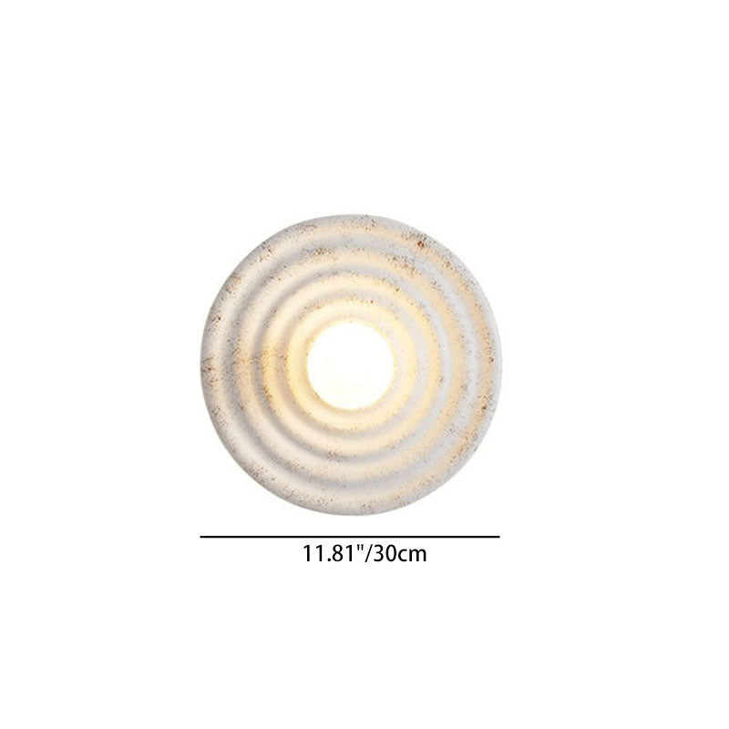 Contemporary Nordic Round Corrugated Resin Glass 1-light Wall Sconce Lamp For Bedroom