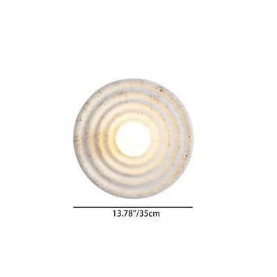 Contemporary Nordic Round Corrugated Resin Glass 1-light Wall Sconce Lamp For Bedroom