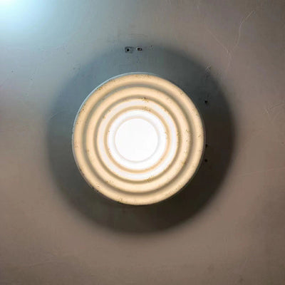 Contemporary Nordic Round Corrugated Resin Glass 1-light Wall Sconce Lamp For Bedroom