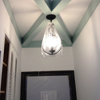 Modern Minimalist Circular Candle-Shaped Iron PVC 1-Light Pendant Light For Bedroom