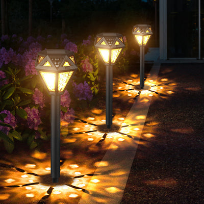 Modern Minimalist Waterproof Solar Diamond-shaped PP PS LED Outdoor Light Landscape Light For Garden