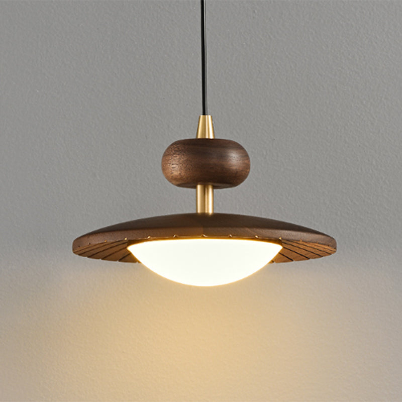 Traditional Vintage Round Disc Oval Iron Hardware Acrylic LED Pendant Light For Bedroom