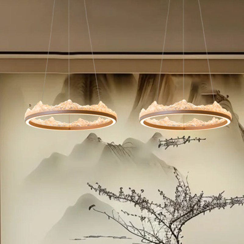 Traditional French Circular Iceberg-Shaped Aluminum Resin Carbon Steel LED Chandelier For Living Room