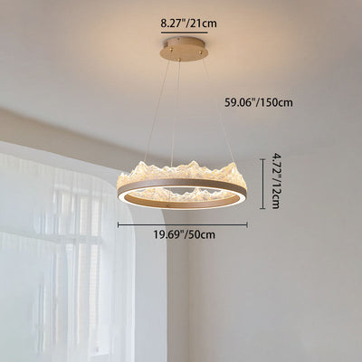 Traditional French Circular Iceberg-Shaped Aluminum Resin Carbon Steel LED Chandelier For Living Room