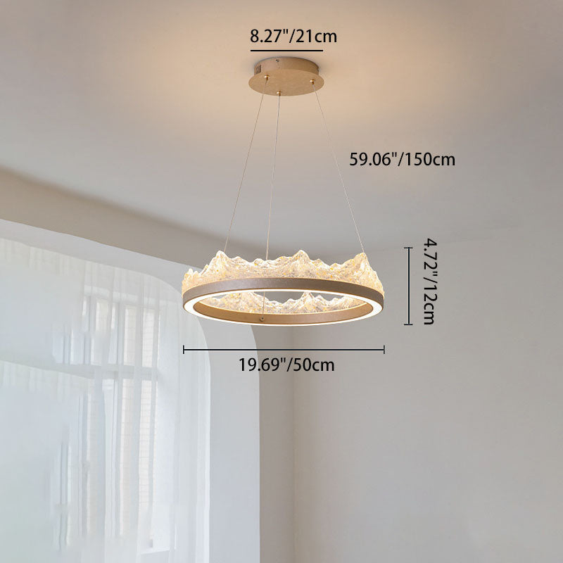 Traditional French Circular Iceberg-Shaped Aluminum Resin Carbon Steel LED Chandelier For Living Room
