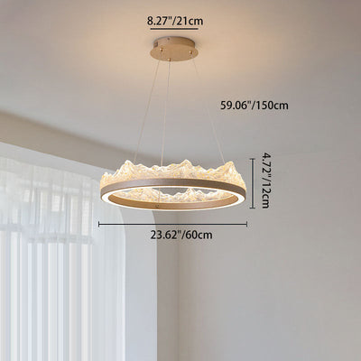Traditional French Circular Iceberg-Shaped Aluminum Resin Carbon Steel LED Chandelier For Living Room