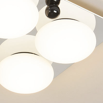 Modern Minimalist Square Round Iron PC LED Flush Mount Ceiling Light For Bedroom