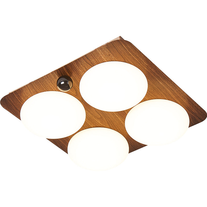 Modern Minimalist Square Round Iron PC LED Flush Mount Ceiling Light For Bedroom