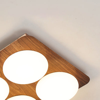 Modern Minimalist Square Round Iron PC LED Flush Mount Ceiling Light For Bedroom
