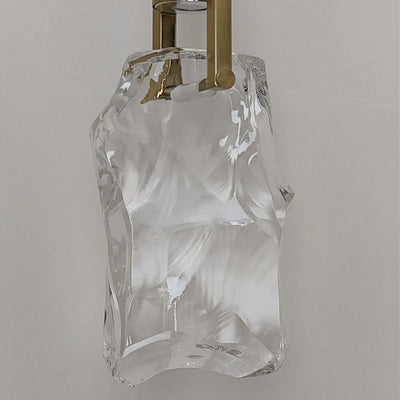 Modern Minimalist Iceberg Iron Copper Crystal LED Pendant Light For Bedroom