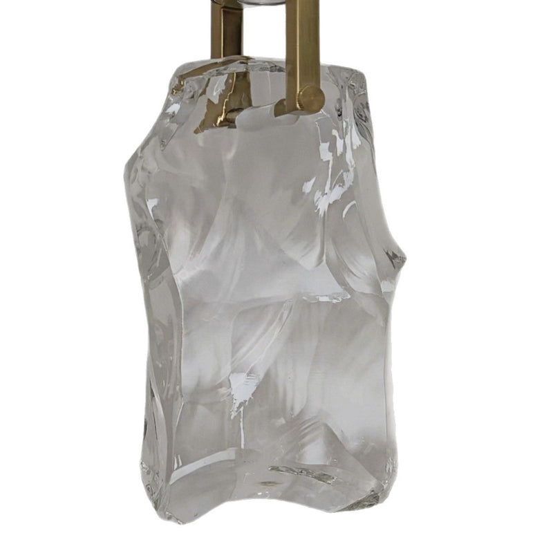 Modern Minimalist Iceberg Iron Copper Crystal LED Pendant Light For Bedroom