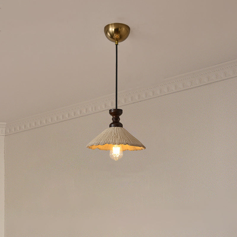 Traditioneller Vintage Kegelförmiger Kronleuchter aus massivem Holz und Eisen mit Mikrobeton 1/3-Licht für das Esszimmer 