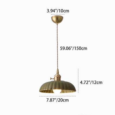 Contemporary Nordic Bowl-Shaped Iron Aluminum Ceramic 1-Light Pendant Light For Bedroom