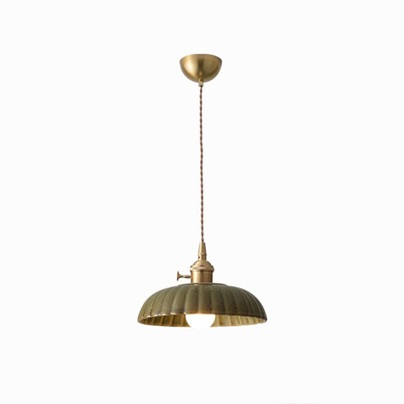 Contemporary Nordic Bowl-Shaped Iron Aluminum Ceramic 1-Light Pendant Light For Bedroom