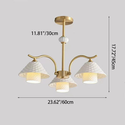 Contemporary Nordic Cylindrical Copper Ceramic 1/3/6/8-Light Chandelier For Bedroom