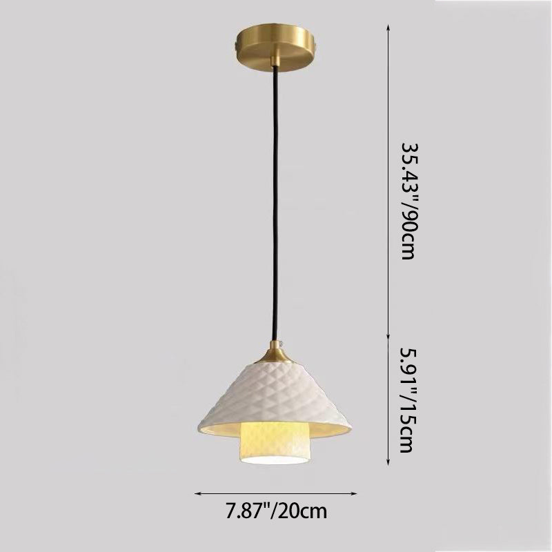 Contemporary Nordic Cylindrical Copper Ceramic 1/3/6/8-Light Chandelier For Bedroom