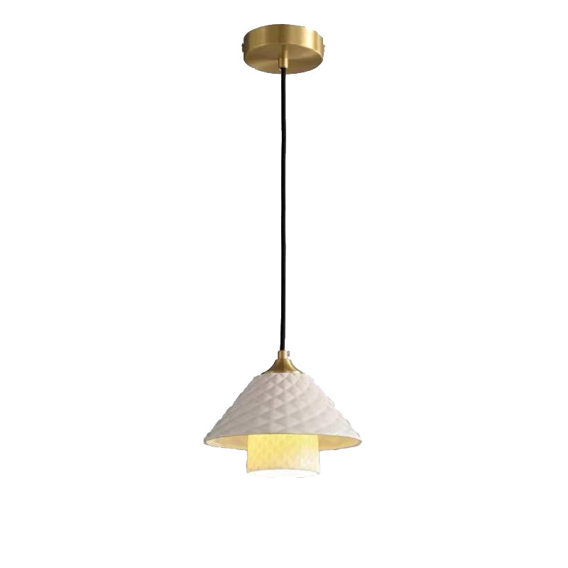 Contemporary Nordic Cylindrical Copper Ceramic 1/3/6/8-Light Chandelier For Bedroom