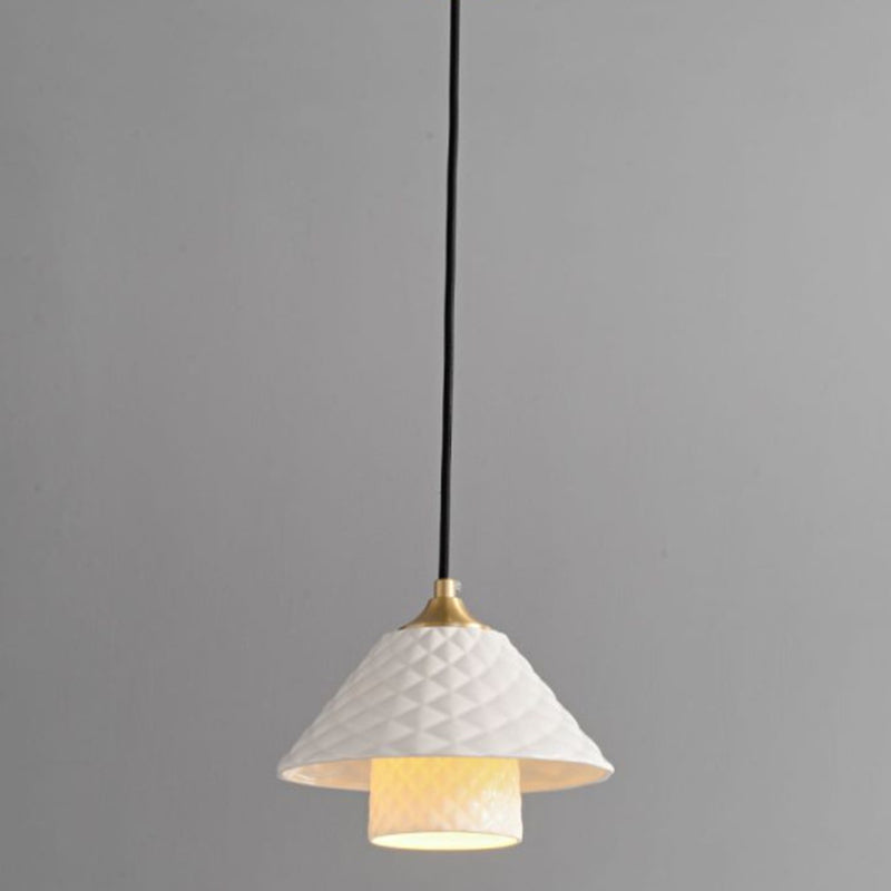 Contemporary Nordic Cylindrical Copper Ceramic 1/3/6/8-Light Chandelier For Bedroom