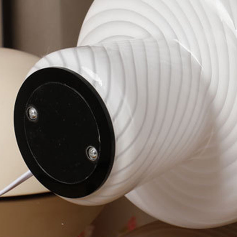 Contemporary Creative Mushroom-Shaped Cylindrical Glass 1-Light Table Lamp For Bedroom