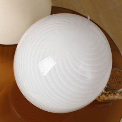 Contemporary Creative Mushroom-Shaped Cylindrical Glass 1-Light Table Lamp For Bedroom