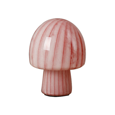 Contemporary Creative Mushroom-Shaped Cylindrical Glass 1-Light Table Lamp For Bedroom