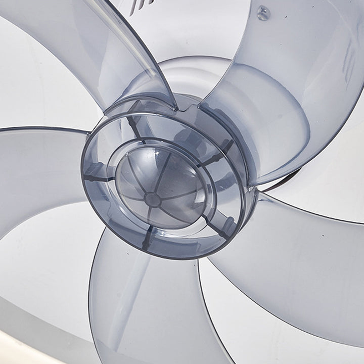 Ventilateur de plafond avec lumière LED en cuivre, fer et acrylique circulaire nordique contemporain et rotatif pour salon 