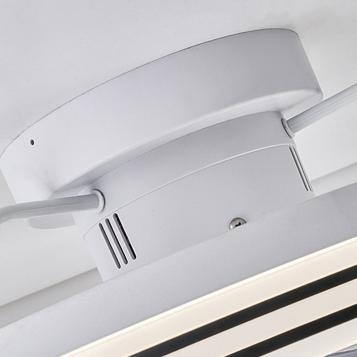 Ventilateur de plafond avec lumière LED en cuivre, fer et acrylique circulaire nordique contemporain et rotatif pour salon 