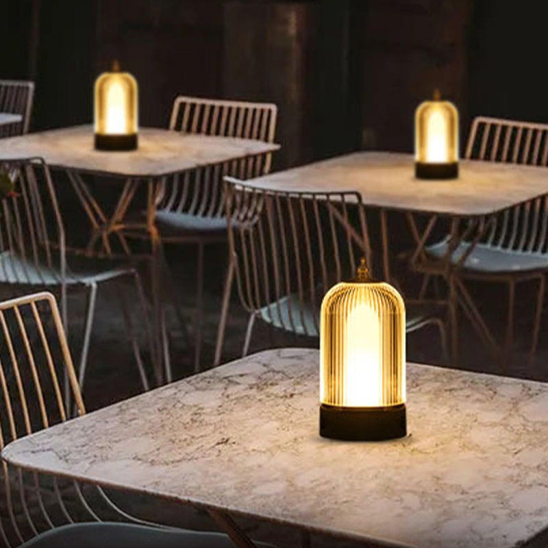 Lampe de table LED de chevet en acrylique fer en forme de cage à oiseaux minimaliste moderne 