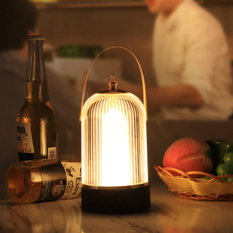 Lampe de table LED de chevet en acrylique fer en forme de cage à oiseaux minimaliste moderne 
