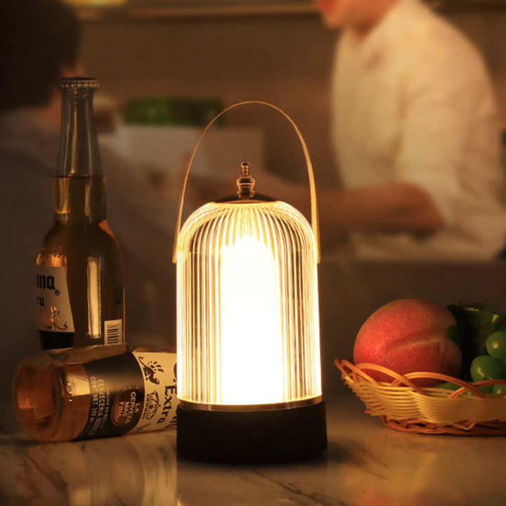 Lampe de table LED de chevet en acrylique fer en forme de cage à oiseaux minimaliste moderne 