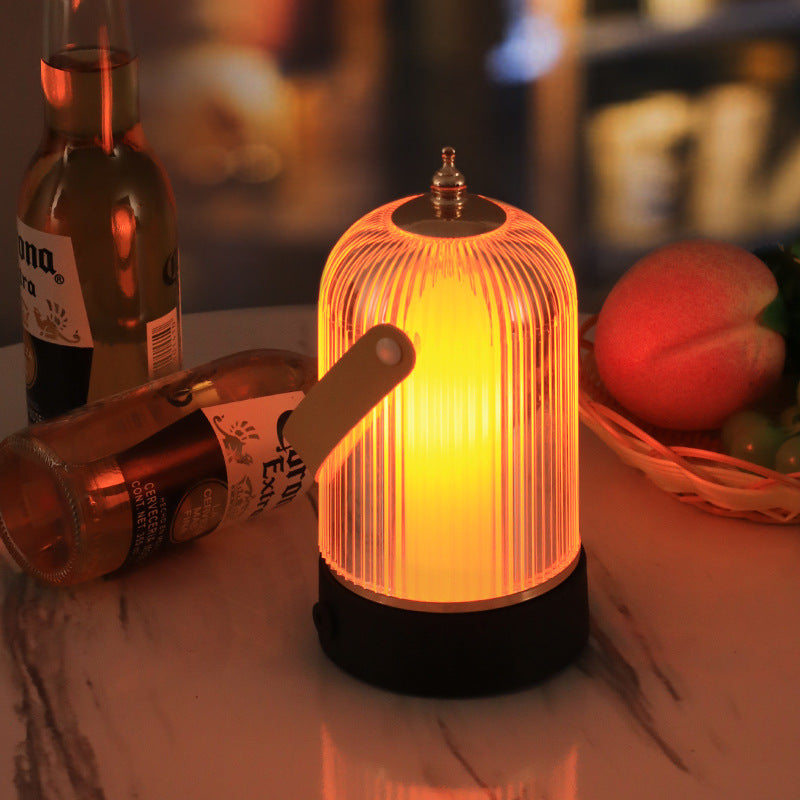 Lampe de table LED de chevet en acrylique fer en forme de cage à oiseaux minimaliste moderne 
