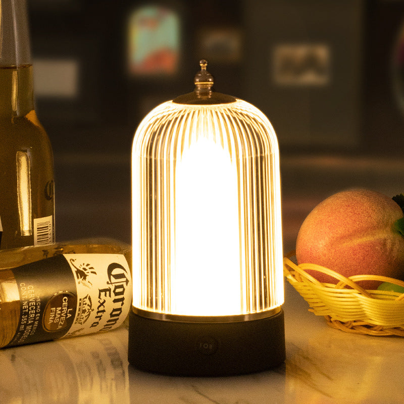 Modern Minimalist Birdcage-Shaped Iron Acrylic LED Night Light Table Lamp For Bedroom