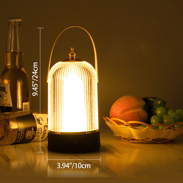 Lampe de table LED de chevet en acrylique fer en forme de cage à oiseaux minimaliste moderne 