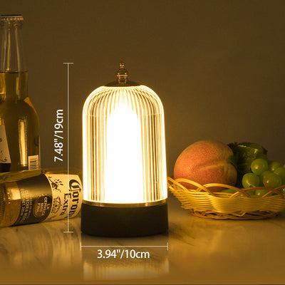 Modern Minimalist Birdcage-Shaped Iron Acrylic LED Night Light Table Lamp For Bedroom