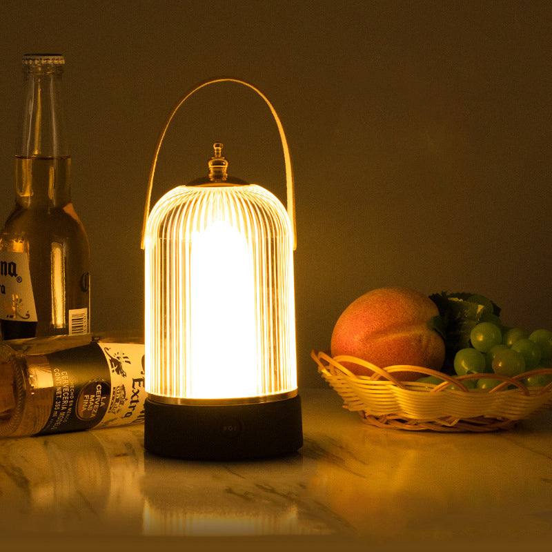Lampe de table LED de chevet en acrylique fer en forme de cage à oiseaux minimaliste moderne 