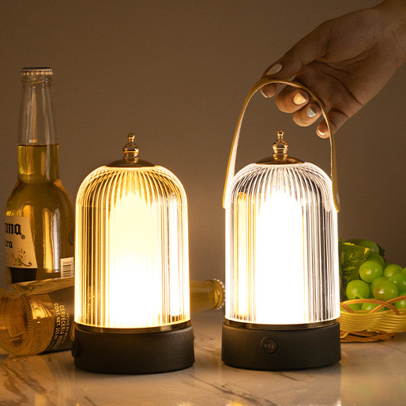 Lampe de table LED de chevet en acrylique fer en forme de cage à oiseaux minimaliste moderne 