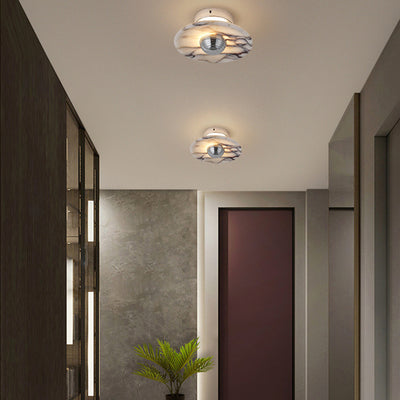 Contemporary Nordic Round Iron Marble LED Wall Sconce Lamp For Bedroom