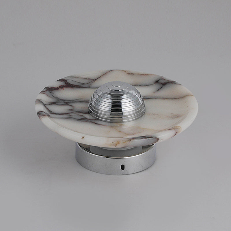 Contemporary Nordic Round Iron Marble LED Wall Sconce Lamp For Bedroom