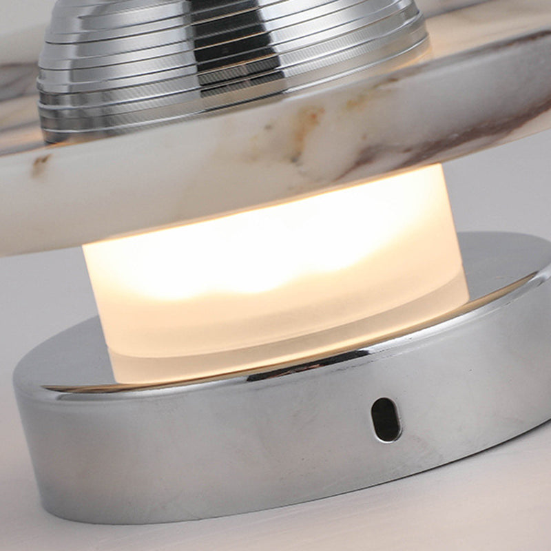 Contemporary Nordic Round Iron Marble LED Wall Sconce Lamp For Bedroom