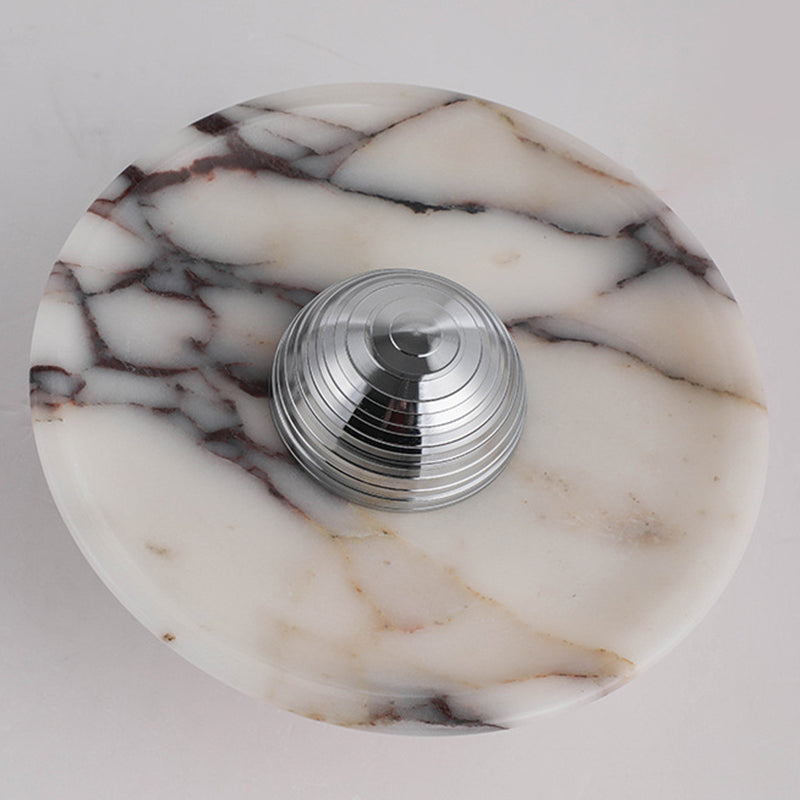 Contemporary Nordic Round Iron Marble LED Wall Sconce Lamp For Bedroom