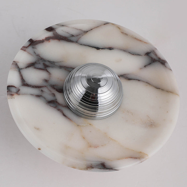 Contemporary Nordic Round Iron Marble LED Wall Sconce Lamp For Bedroom
