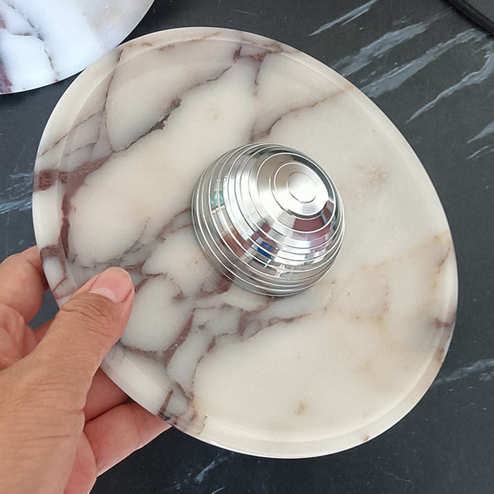 Contemporary Nordic Round Iron Marble LED Wall Sconce Lamp For Bedroom