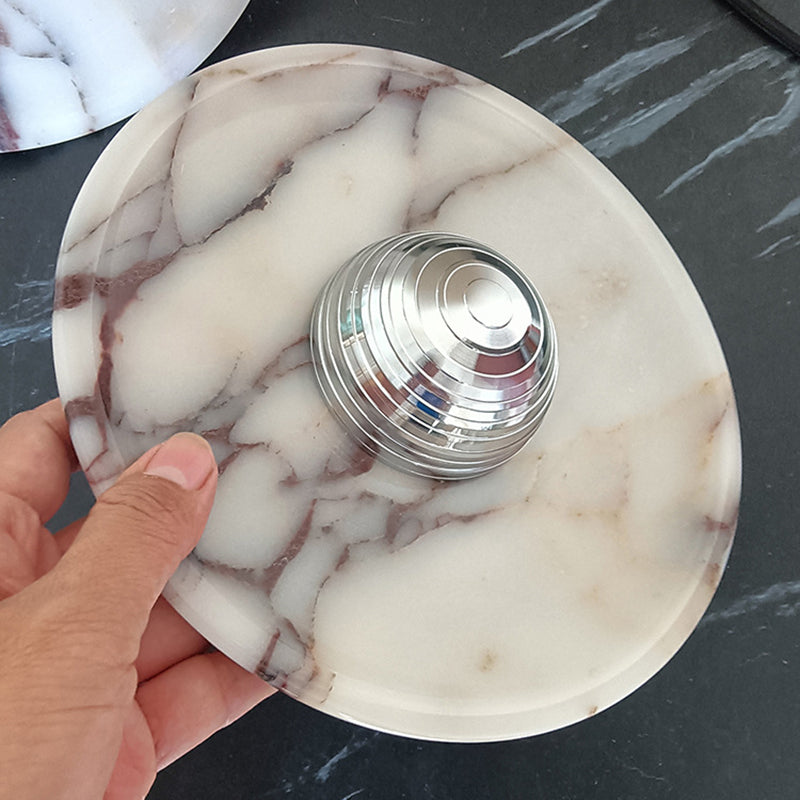 Contemporary Nordic Round Iron Marble LED Wall Sconce Lamp For Bedroom