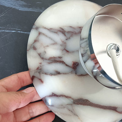 Contemporary Nordic Round Iron Marble LED Wall Sconce Lamp For Bedroom