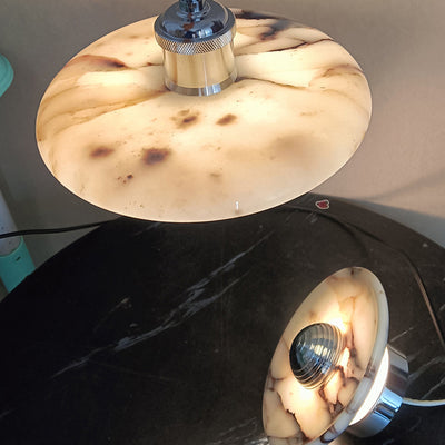 Contemporary Nordic Round Iron Marble LED Wall Sconce Lamp For Bedroom