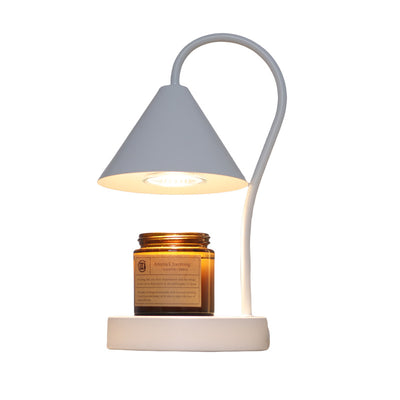 Contemporary Nordic Cone Iron Glass Rubberwood 1-Light Melting Wax Table Lamp For Bedroom