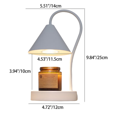 Contemporary Nordic Cone Iron Glass Rubberwood 1-Light Melting Wax Table Lamp For Bedroom