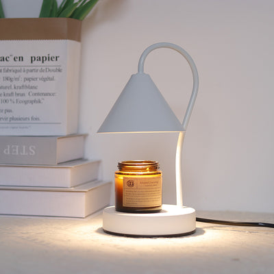 Contemporary Nordic Cone Iron Glass Rubberwood 1-Light Melting Wax Table Lamp For Bedroom